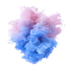 Fototapeta premium Colorful Powder Explosion Splash with Frosting, isolated on transparent background