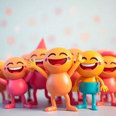 Obraz premium Joyful Emoji Party: A Celebration of Smiles and Happiness