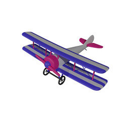 3D plane double wings with beautiful color purple and pink