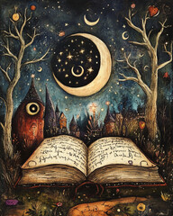 Hocus Pocus Spellbook surrealist illustration