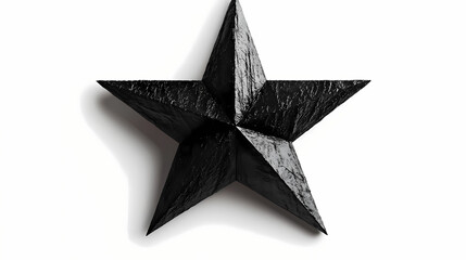 Obraz premium Black textured star on a white isolated background. starshade. illustration. Starshade. Illustration