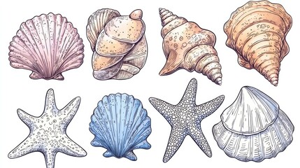 Seashells and Starfish: A Collection of Exquisite Ocean Treasures, Summer Beach Art, and Coastal Nature Photography