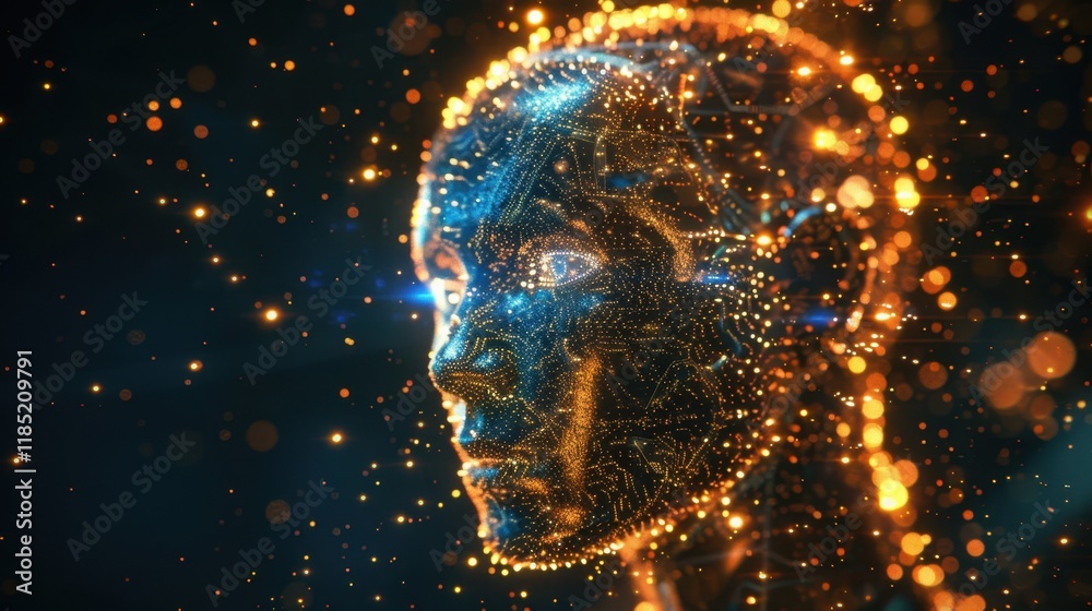 Poster ai automation transforming media editing workflows into futuristic abstract visuals.
