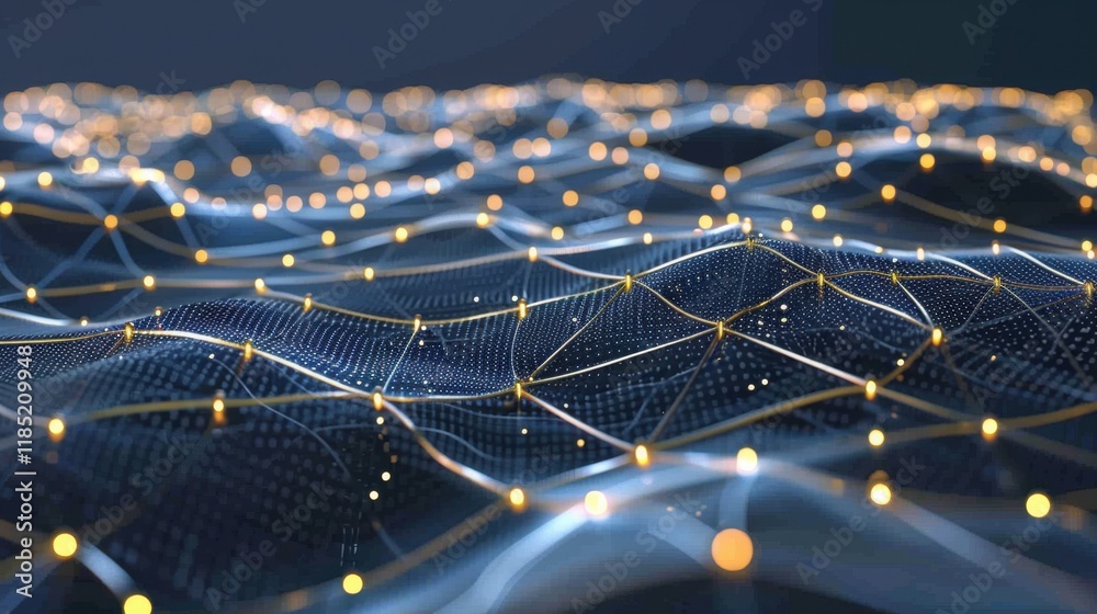 Poster dynamic ai-driven media rendering systems glowing in vibrant futuristic lights.