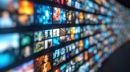 Dynamic AI-driven media rendering systems glowing in vibrant futuristic lights.