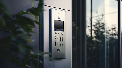 Modern Minimalist Intercom with Video and Audio Communication Features for Enhanced Security