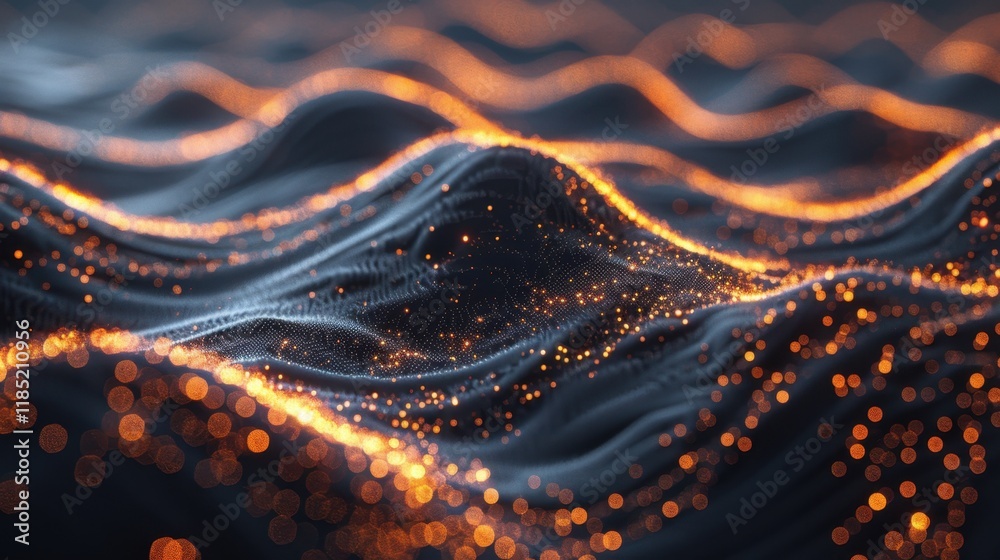 Poster vibrant abstract ai systems dynamically reshaping stock photo processes.