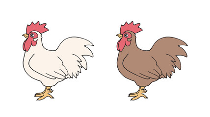 色違いの雄の鶏