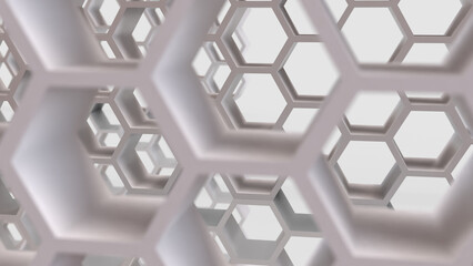 The White bee hive for abstract or Background concept 3d rendering.