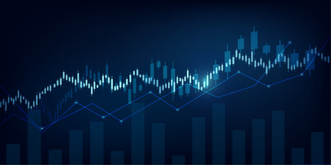 stock Investment  financial chart growth graph.