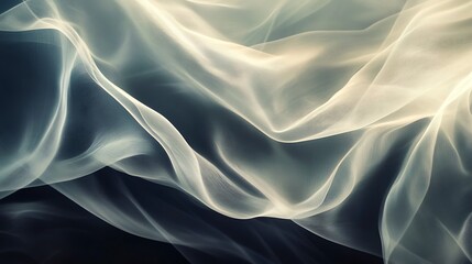 Obraz premium Abstract Draped Fabric Showing Soft Waves and Light