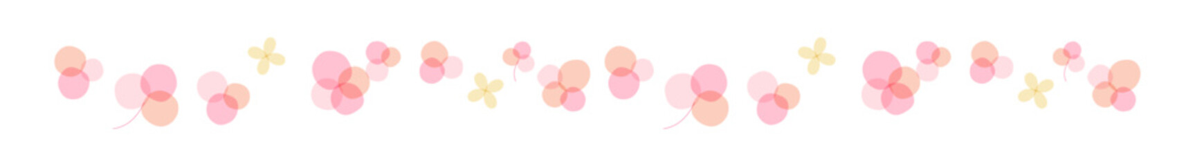 春の花柄のかわいい飾り罫