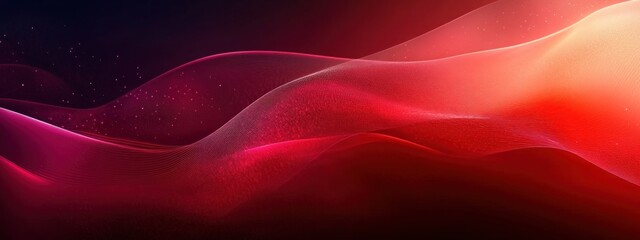 Obraz premium Vibrant Red Abstract Background Smooth Curves Modern Minimalist Digital Art Banner Pattern