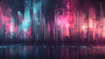 Obraz premium Abstract Neon Cityscape Digital Art