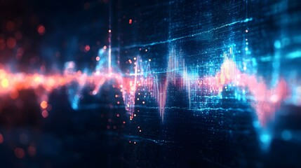 Abstract Digital Waveform Visualization Displaying Data