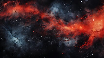 Fototapeta premium Abstract Nebulae in Red, Grey, and Black