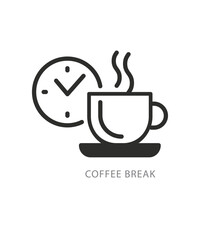 Coffee Break Line Style Icon Design stock illustration
