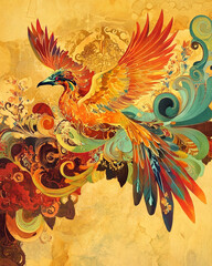 Fototapeta premium Phoenix surrealist illustration
