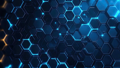 Futuristic Digital Hexagon Abstract Design