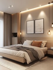 Modern Minimalist Bedroom Design With Wooden Accents