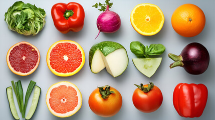 close-up of fresh vibrant colors vegentables.ai generative