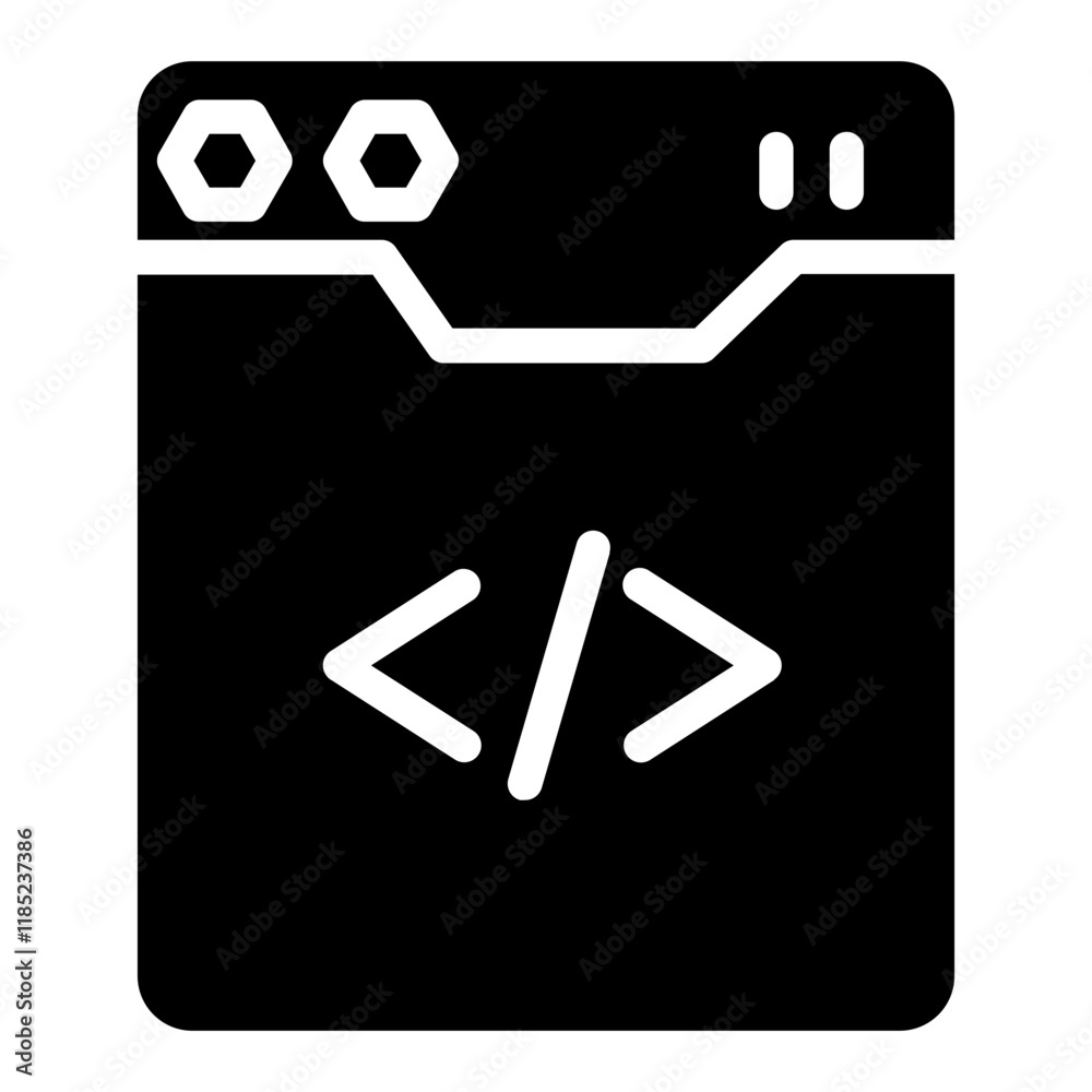 Poster web browser coding glyph icon