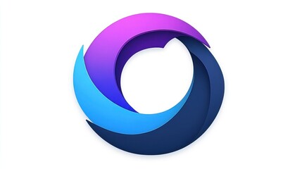 Abstract circular logo design with vibrant gradient colors.