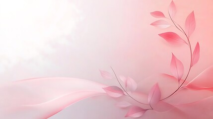 Delicate Pink Leaves and Flowing Abstract Design
