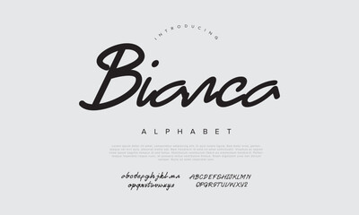 Bianca handwrite signature font Calligraphy Logotype Script Brush Font Type Font lettering handwritten