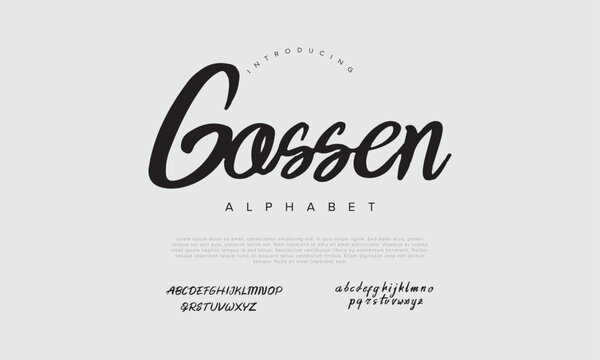 Gossen handwrite signature font Calligraphy Logotype Script Brush Font Type Font lettering handwritten
