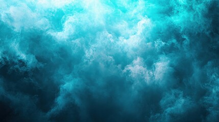 Fototapeta premium a blue and green cloud filled sky with a plane