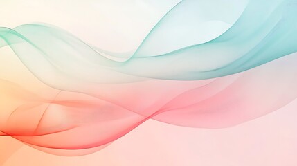 Fototapeta premium Abstract Pastel Waves Flowing Gracefully Across Soft Background