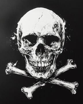 Skull and Crossbones surrealist illustration