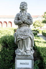 Obraz premium Stone statue depicting the paradise belonging to the episcopal garden of the city of Castelo Branco-Portugal