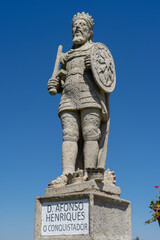 Stone statue depicting D. Afonso Henriques belonging to the episcopal garden of the city of Castelo Branco.
