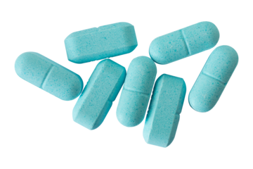 blue capsule pills isolated element