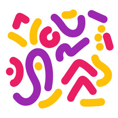 Colorful simple modern line pattern, hand drawn line pattern, colorful cute line pattern