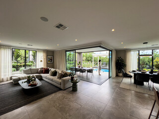 Modern Open-Plan Living Room and Kitchen Interior Design