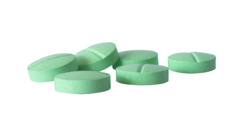 green pill isolated element on white