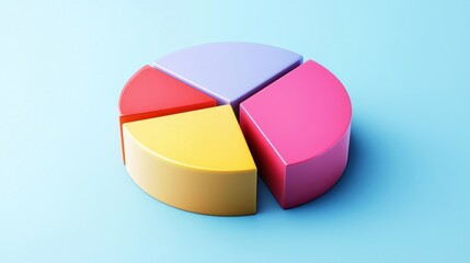 Obraz premium a colorful pie chart on a blue surface