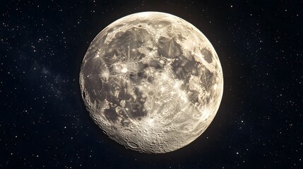 Obraz premium A Detailed View Of The Moons Surface Against A Starry Night Sky