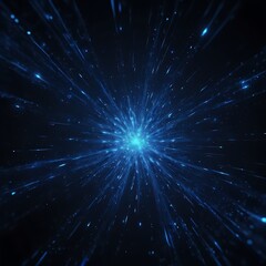 Abstract background of dark blue and light particles