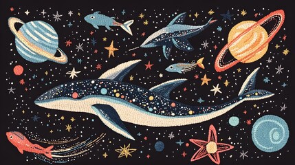 Cosmic Whales Swim Amongst Stars and Planets