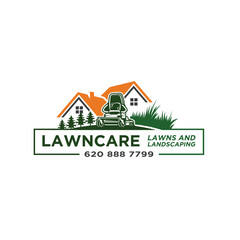 Illustration vector graphic of lawn mower logo