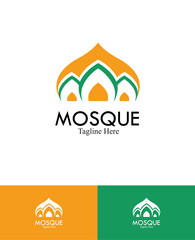 simple minimalist mosque building logo vector modern style