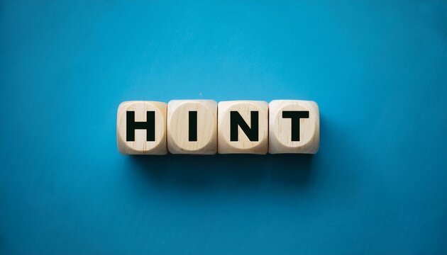 木製の正方形のhintの英単語が入ったブロックキューブ。aiで生成