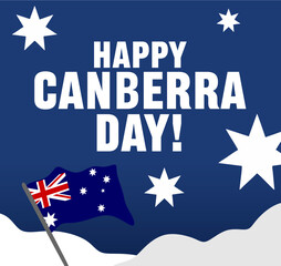 happy canberra day with australian flag