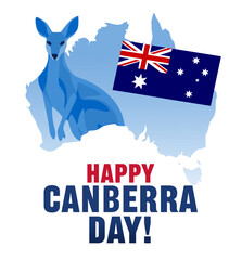 happy canberra day with australian flag