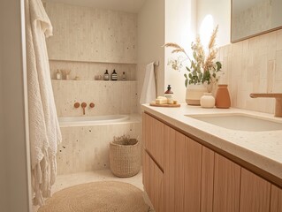 Modern Minimalist Bathroom Design With Neutral Tones