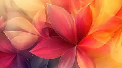 Fototapeta premium Abstract floral background with warm, vibrant colors and soft, glowing petals.